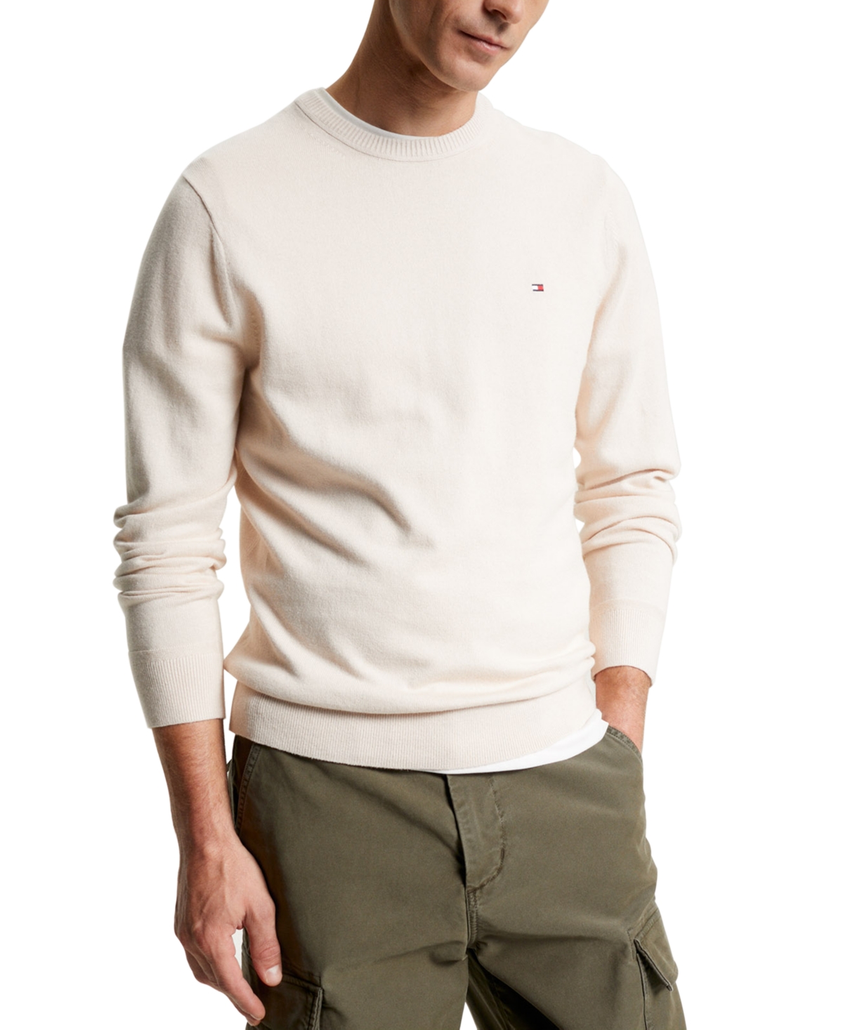 Tommy Hilfiger Cotton Mix Sweater In Cashmere Creme