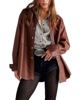 Free People - Women's Easy Rider Faux-Leather Jacket