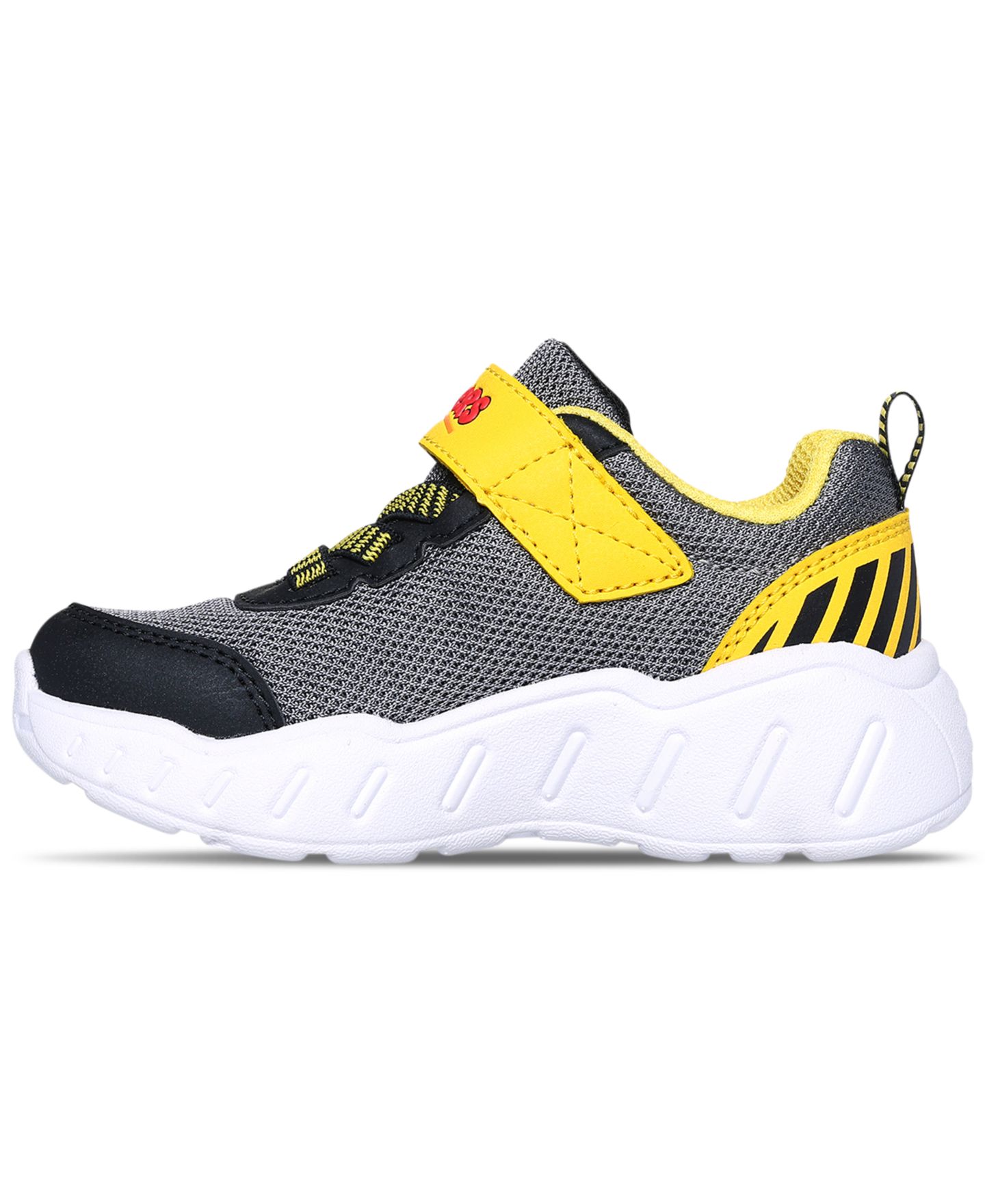 Детские повседневные кроссовки Skechers Play Scene для мальчиков с регулируемым ремешком, цвет: Чёрный / Жёлтый — фото 6