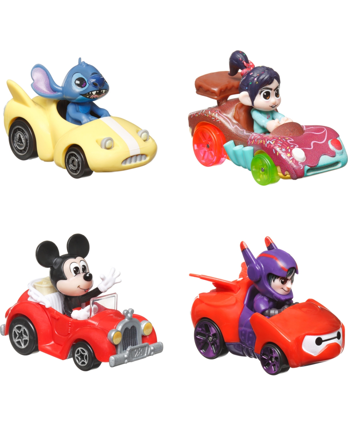 Hot Wheels Kids' Racerverse Set Of 4 Die-cast  Cars With Pop Culture Characters As Drivers Assortment Pack  In Multi-color