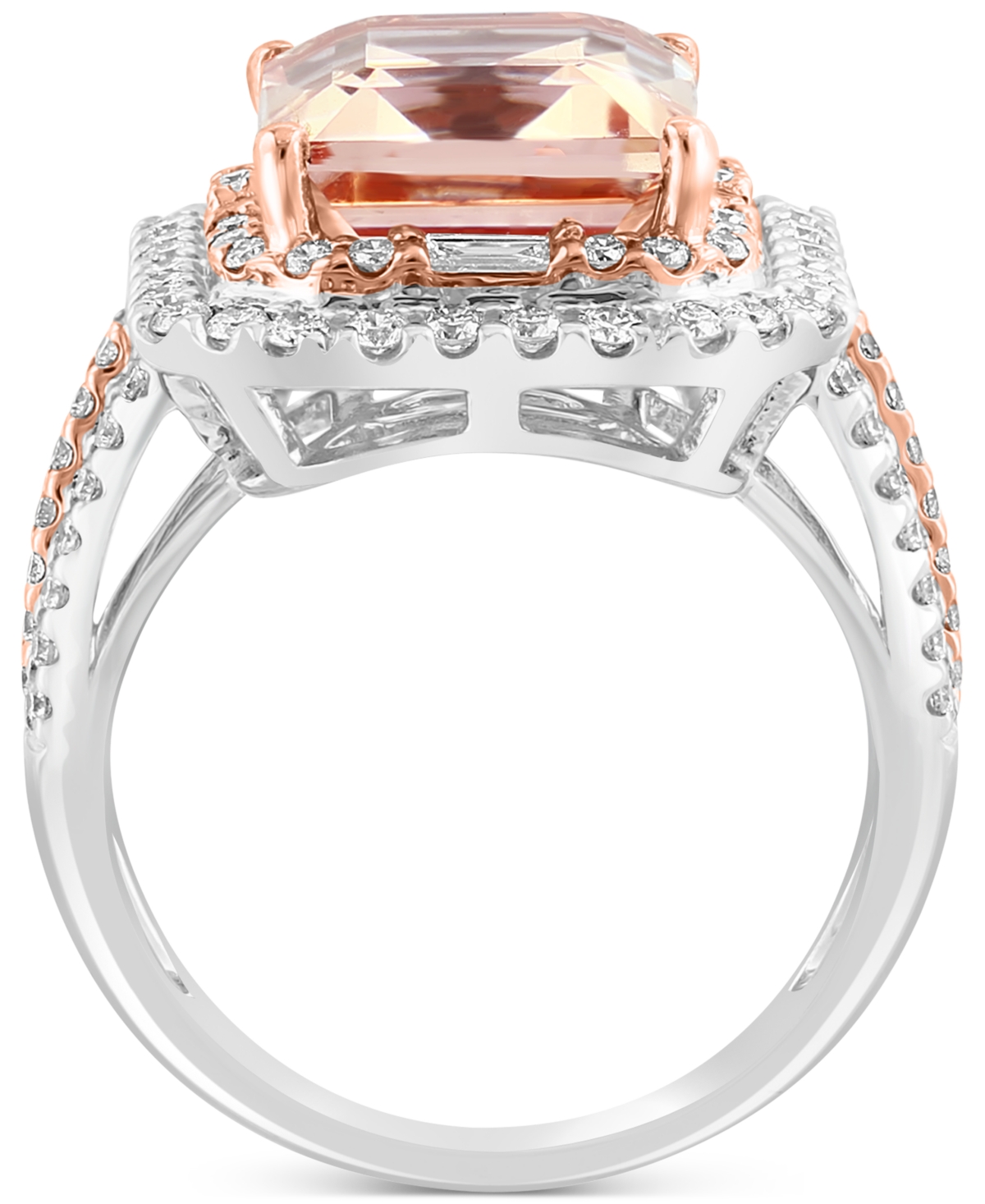 Effy Limited Edition(4-7/8 ct. t.w.) & Diamond (1 ct. t.w.) Ring in 14k White & Rose Gold - Morganite