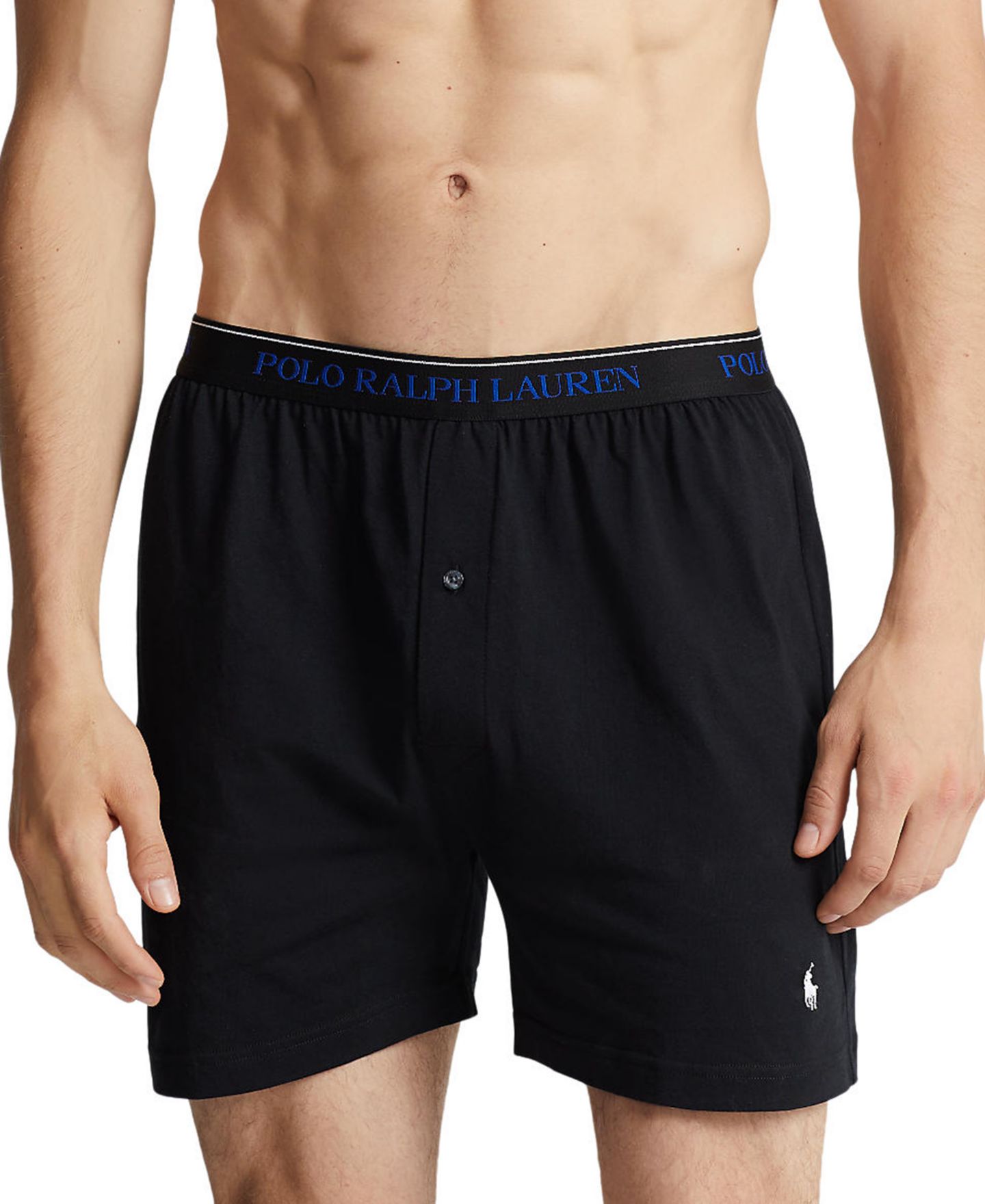 Трусы-боксеры Classic-Fit для мужчин, хлопок — Polo Ralph Lauren, цвет: Чёрный / Сапфировый — фото 2