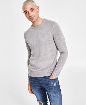 I.N.C. International Concepts - Men's Grant Regular-Fit Textured Crewneck Sweater