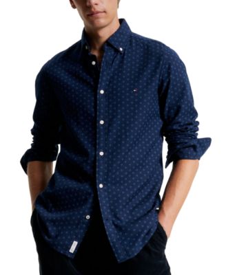 Tommy Hilfiger - Men's Flex Slim-Fit Brushed Twill Printed Shirt