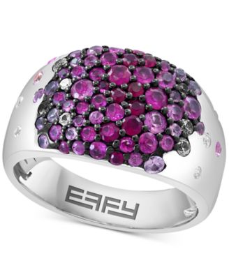 EFFY Collection - Multi-Gemstone Ombr&eacute; Cluster Ring (1-5/8 ct. t.w.) in Sterling Silver