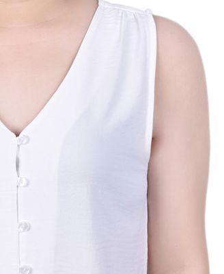 Petite Sleeveless Button-Front Blouse
