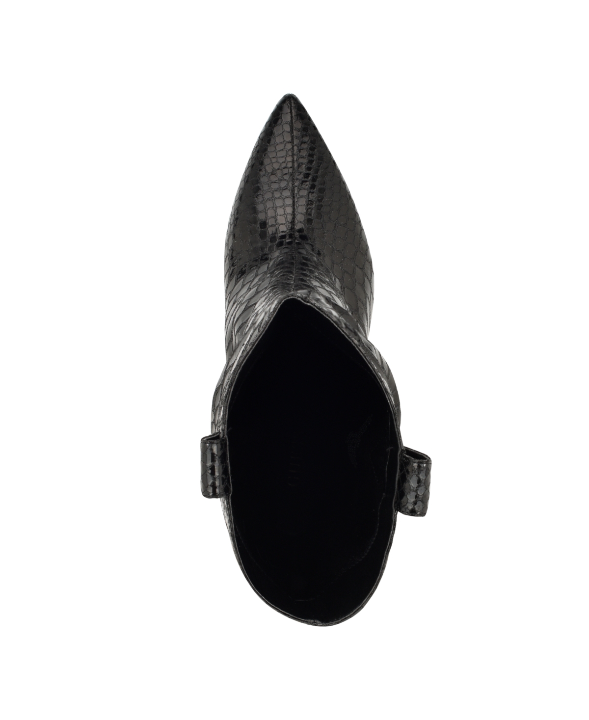 Guess Women's Benisa Pointy Toe Western Heeled Scrunch Booties - Black Croco- Leather
