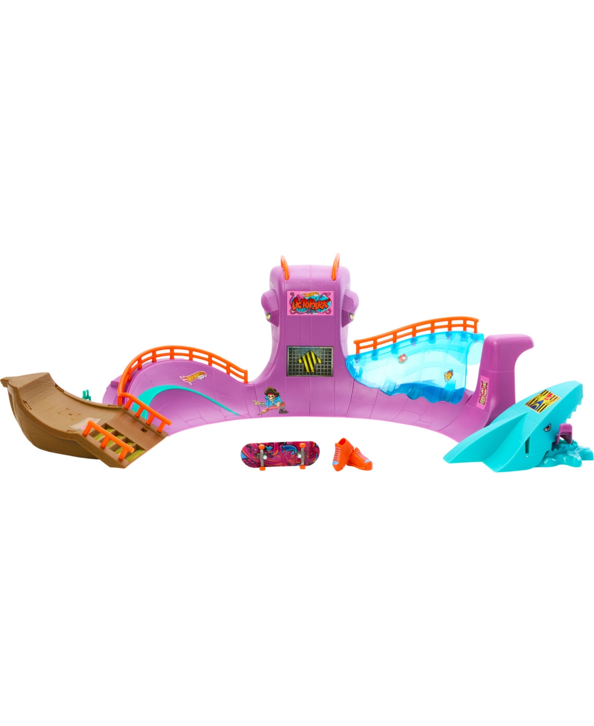 Hot Wheels Kids' Skate Octopark Playset, With Exclusive Fingerboard And Skate Shoes In Multi-color