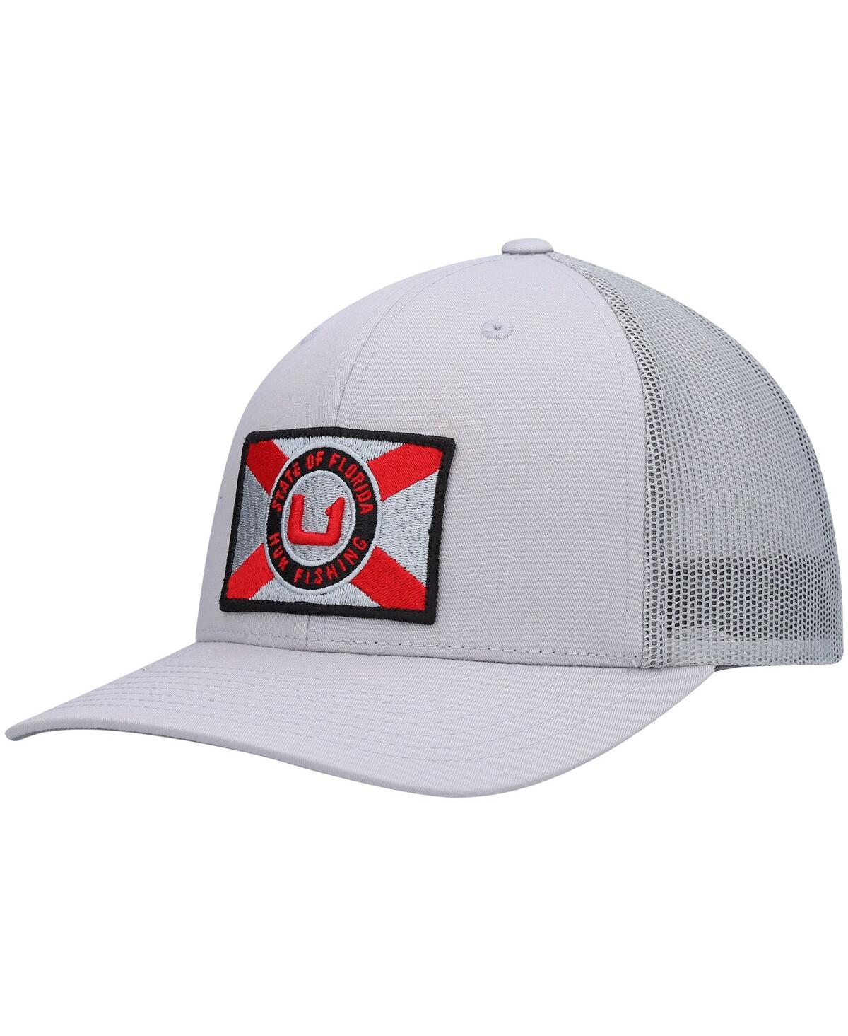 Shop Huk Men's  Gray State Of Florida Trucker Snapback Hat