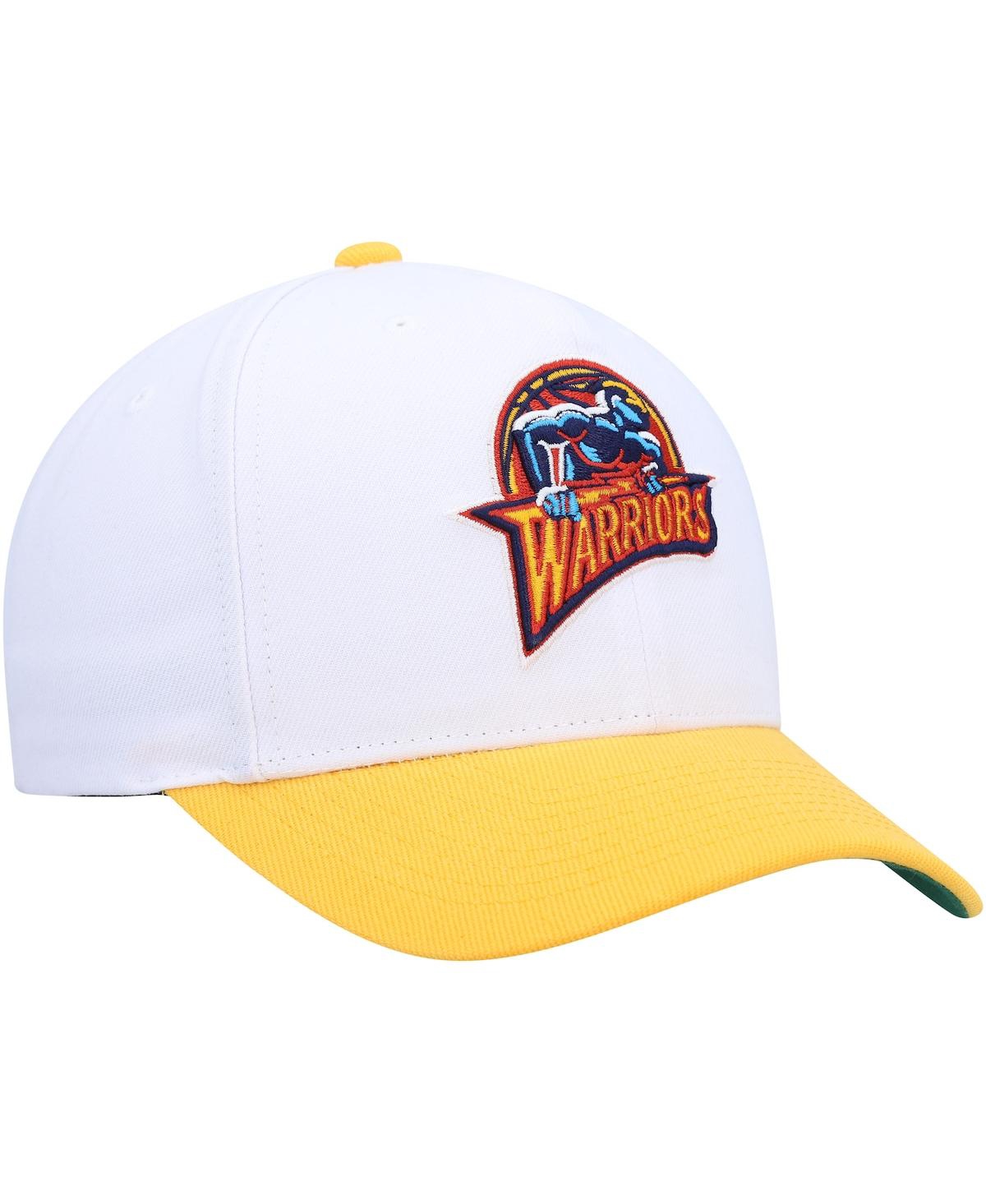 Mitchell & Ness Men's  White, Gold Golden State Warriors Hardwood Classics Core 2-tone 2.0 Pro Snapba In White,gold
