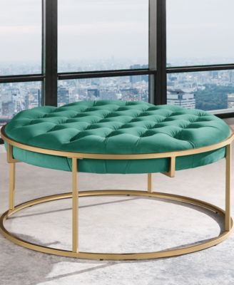 Amoria 18" Velvet Round Ottoman