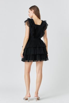 Women's Tulle Ruffle Tiered Mini Dress