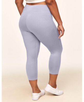Plus Size Haley Heathered Crop Heather Compression Activewear Crop Legging