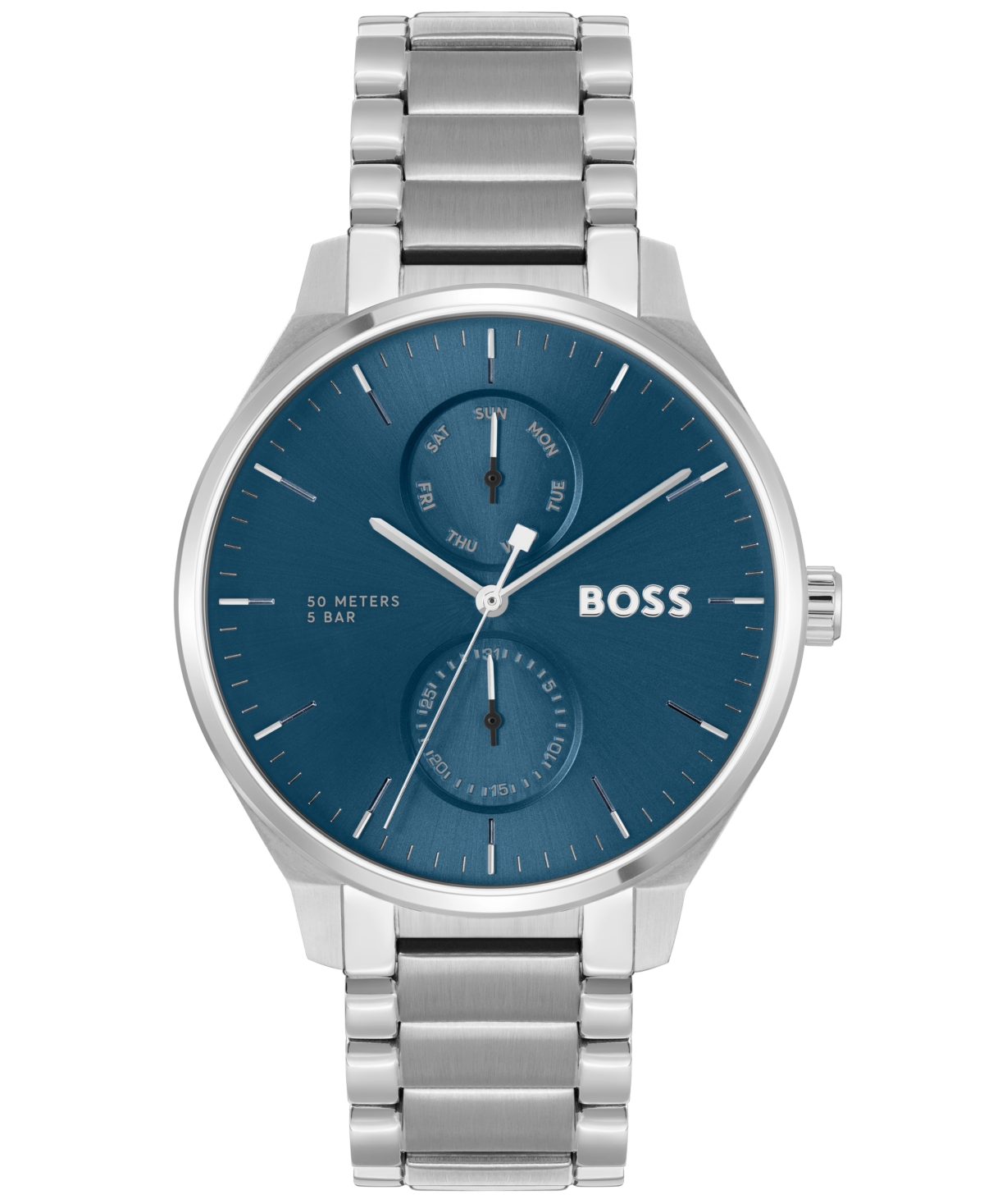 Shop Hugo Boss Boss Men's Tyler Quartz Multifunction Stainless Steel Watch 43mm In Silver