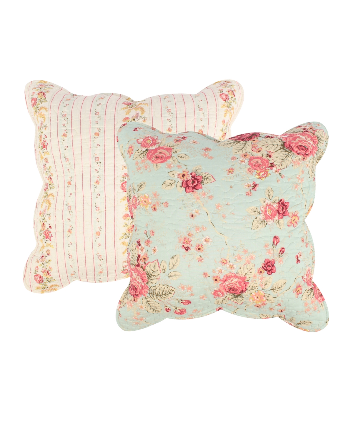 Greenland Home Fashions Antique-Like Rose 100% Cotton Reversible 5 Piece Quilt Set,