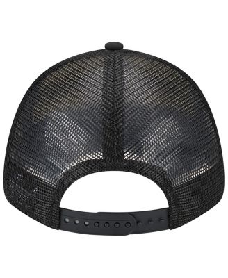 Men's Cream, Black Las Vegas Raiders Team Stripe Trucker 9FORTY Snapback Hat