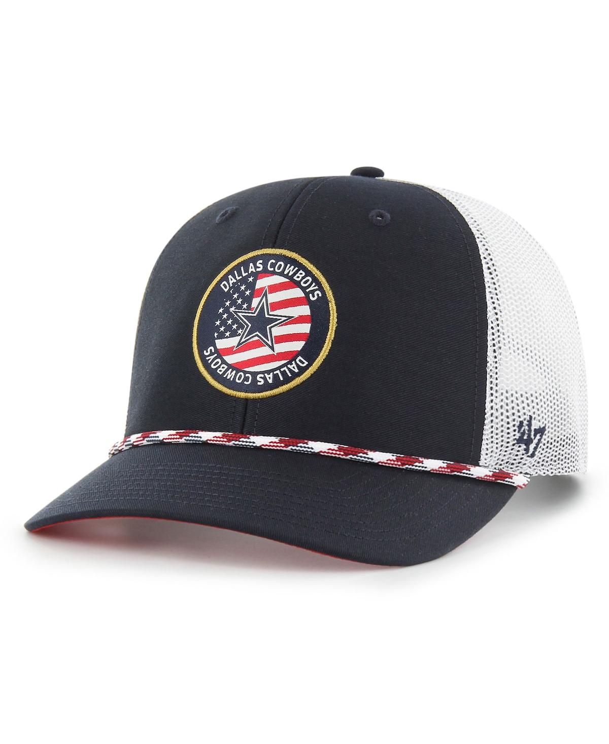 Men's '47 Brand White Dallas Cowboys Union Patch Trucker Adjustable Hat - White