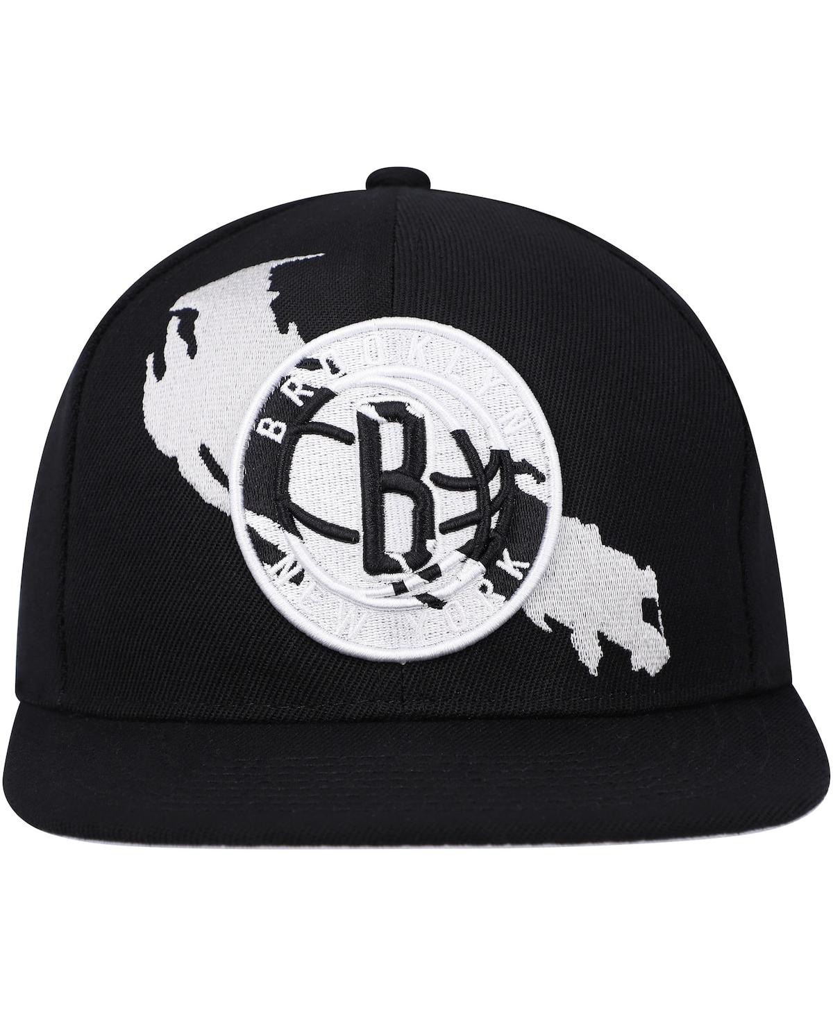 Mitchell & Ness Men's  Black Brooklyn Nets Paint By Numbers Snapback Hat In Black