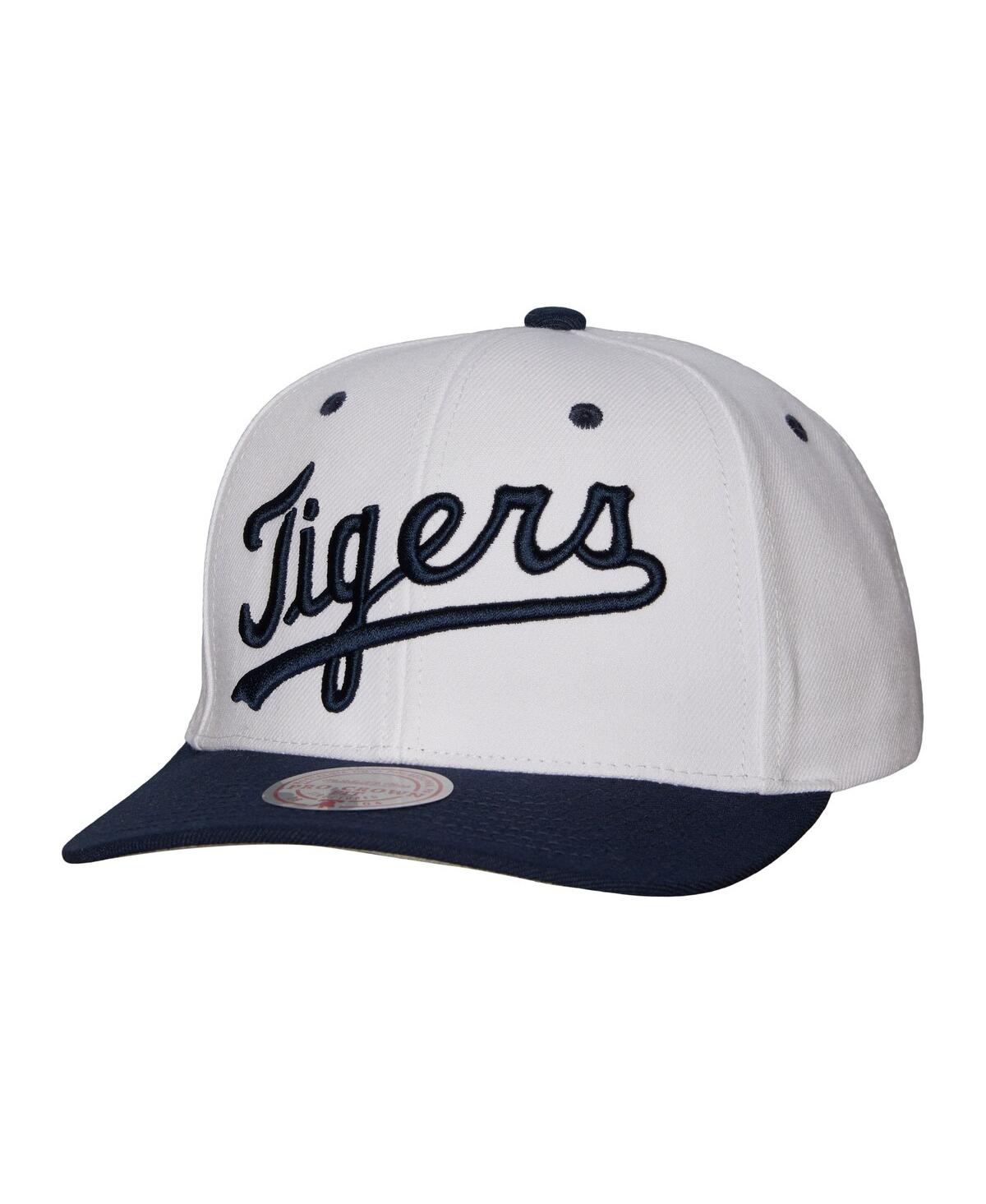 Mitchell & Ness Men's  White Detroit Tigers Cooperstown Collection Pro Crown Snapback Hat