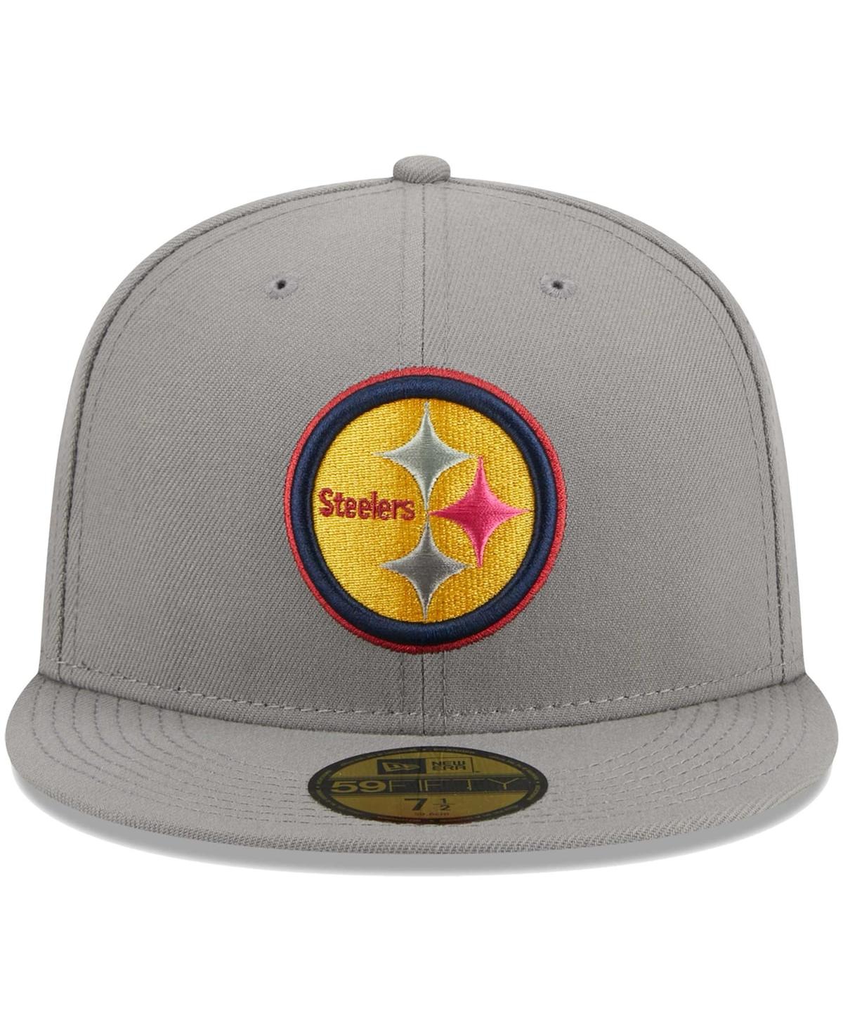 Shop New Era Men's  Gray Pittsburgh Steelers Color Pack 59fifty Fitted Hat