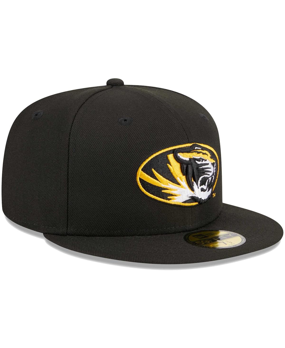 New Era Men's  Black Missouri Tigers Evergreen 59fifty Fitted Hat In Black