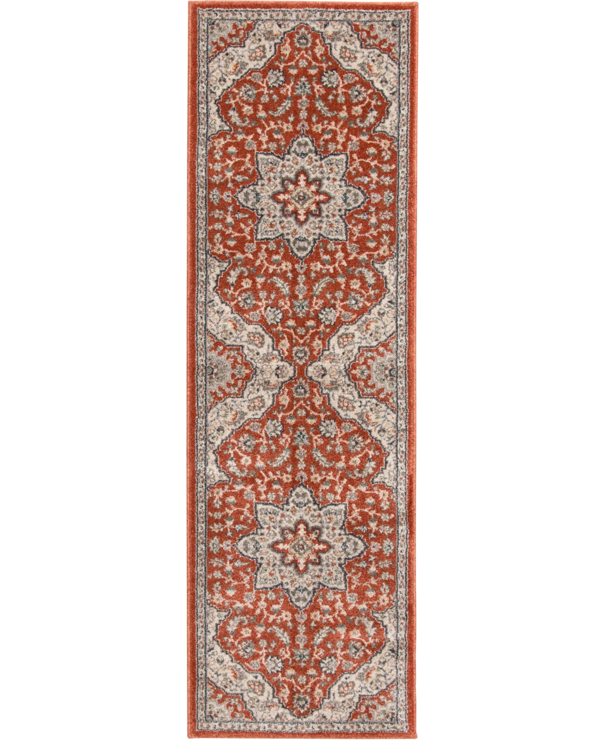 Km Home Poise Pse-7230 2'3" X 7'7" Runner Area Rug In Paprika