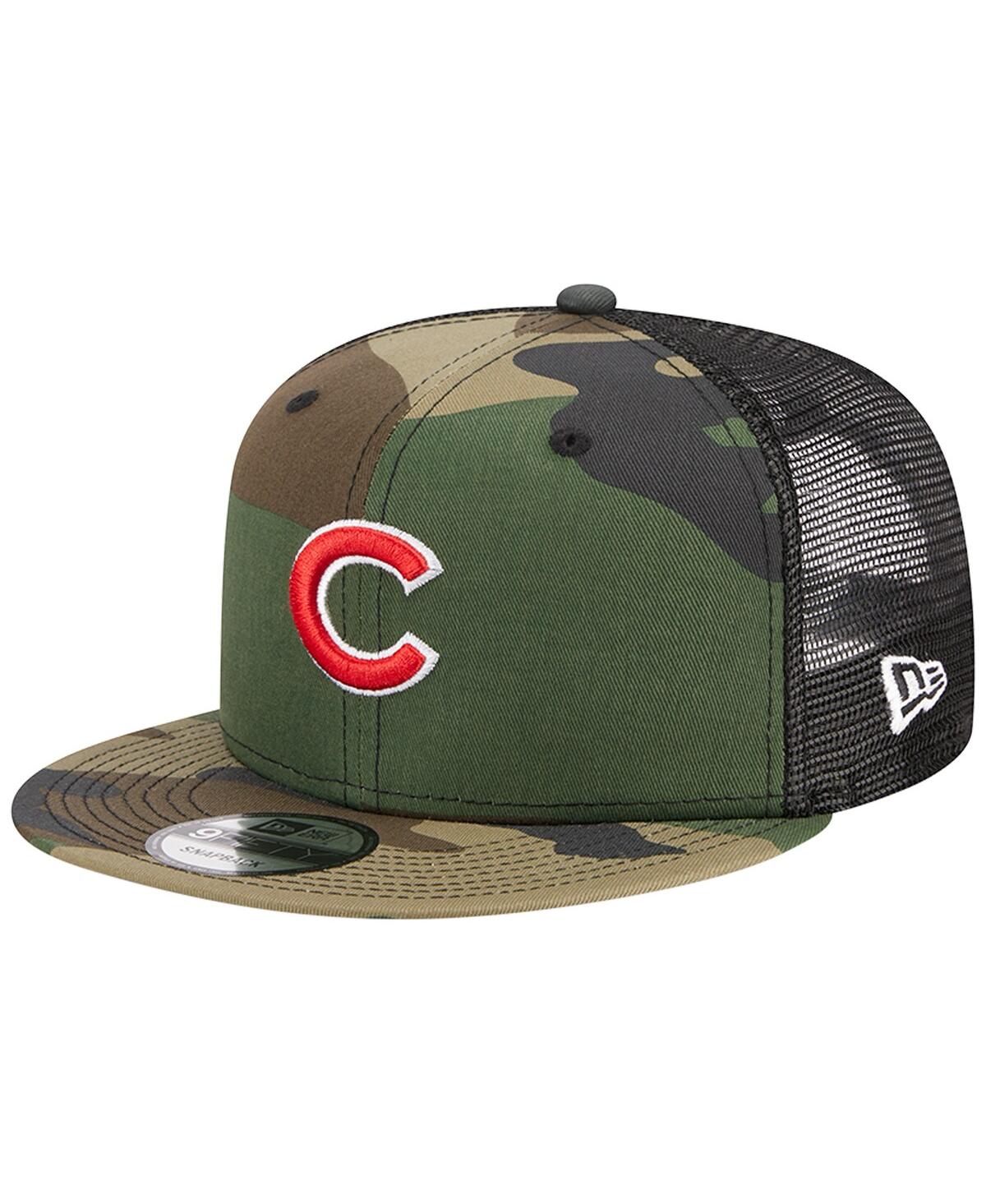 New Era Men's  Camo Chicago Cubs Woodland Camo Trucker 9fifty Snapback Hat