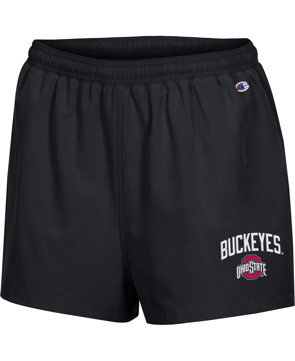 Shop Champion Women's  Black Ohio State Buckeyes Football Fan High Waist Shorts