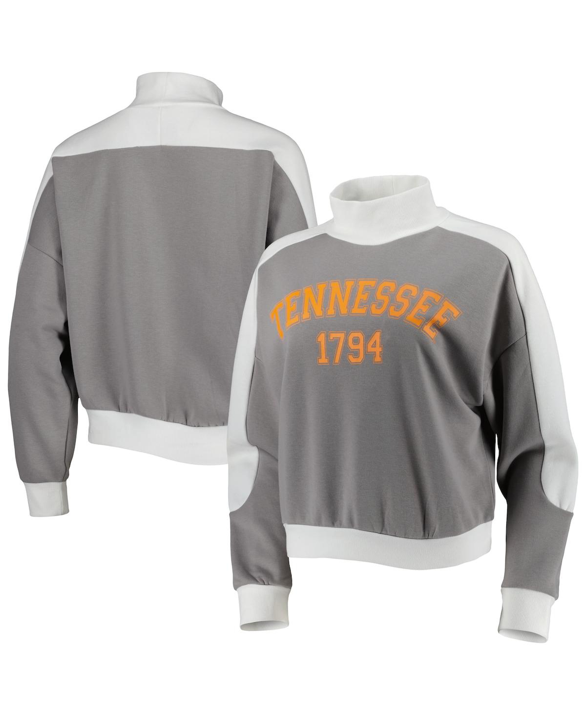 Shop Gameday Couture Women's  Gray Tennessee Volunteers Make It A Mock Sporty Pullover Sweatshirt