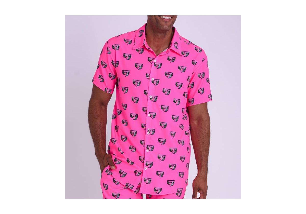 Baewatch Men's Short Sleeve Shirt - Medium Pink