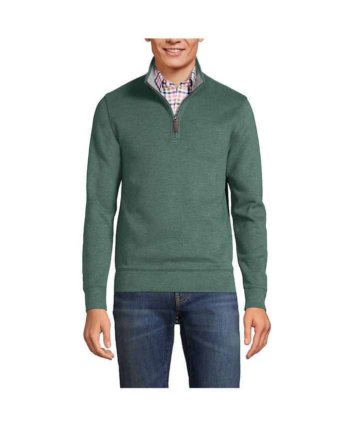 Lands' End Men's Bedford Rib Quarter Zip Sweater - Macy's