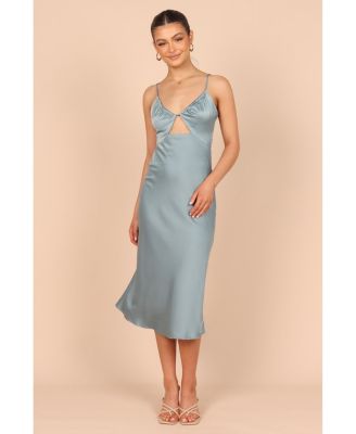 white christmas dresses Ginnee Puff Sleeve Cutout Midi Dress main image 0