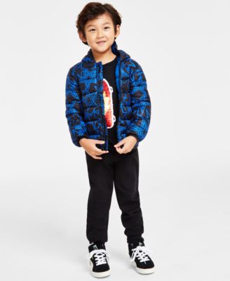 Shop Epic Threads Little Boys Puffer Coat T Shirt Jogger Pants Created For Macys In Blue Calla Lily