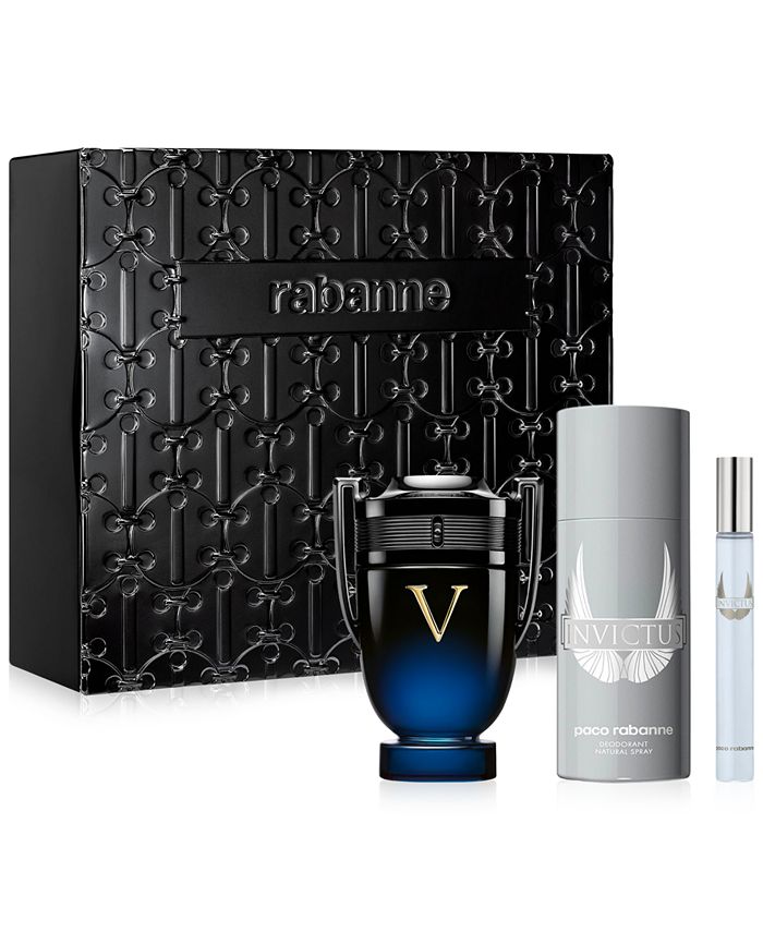 Rabanne Invictus Victory Elixir Ea7u de Parfum 3 Piece Gift Set