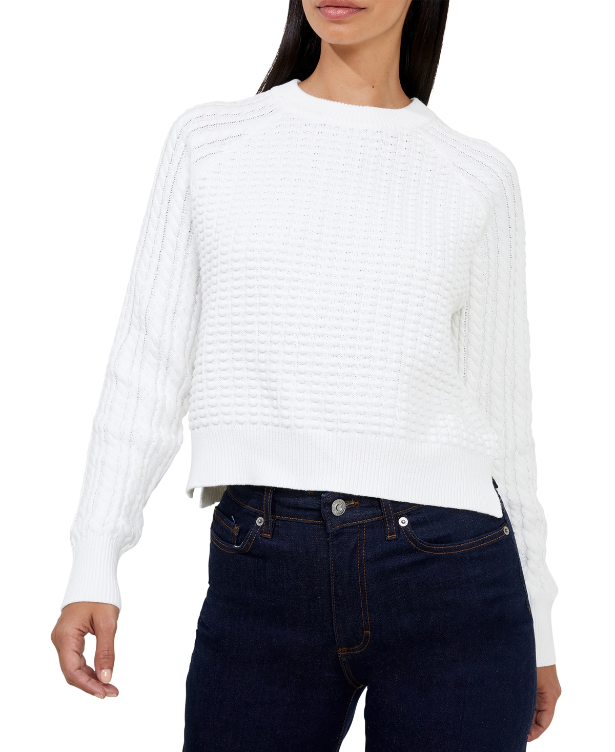 FRENCH CONNECTION WOMEN'S MOZART POPCORN COTTON SWEATER