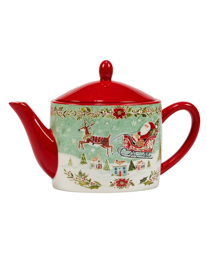 Certified International Joy of Christmas Teapot 40 oz Macy's