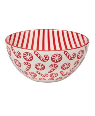 Peppermint Candy 13 oz All Purpose Bowls Set of 6, Service for 6