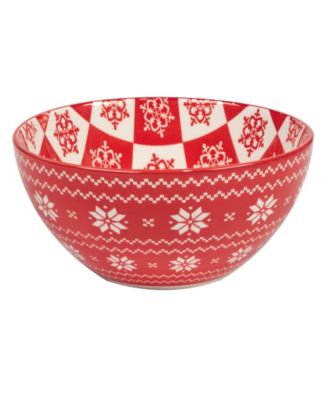 Peppermint Candy 30 oz All Purpose Bowls Set of 6, Service for 6