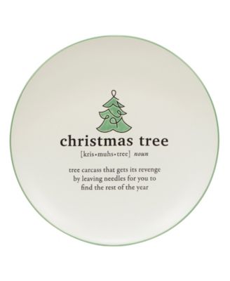 Christmas Fun Green Sayings 8.5" Dessert Plates Set of 6