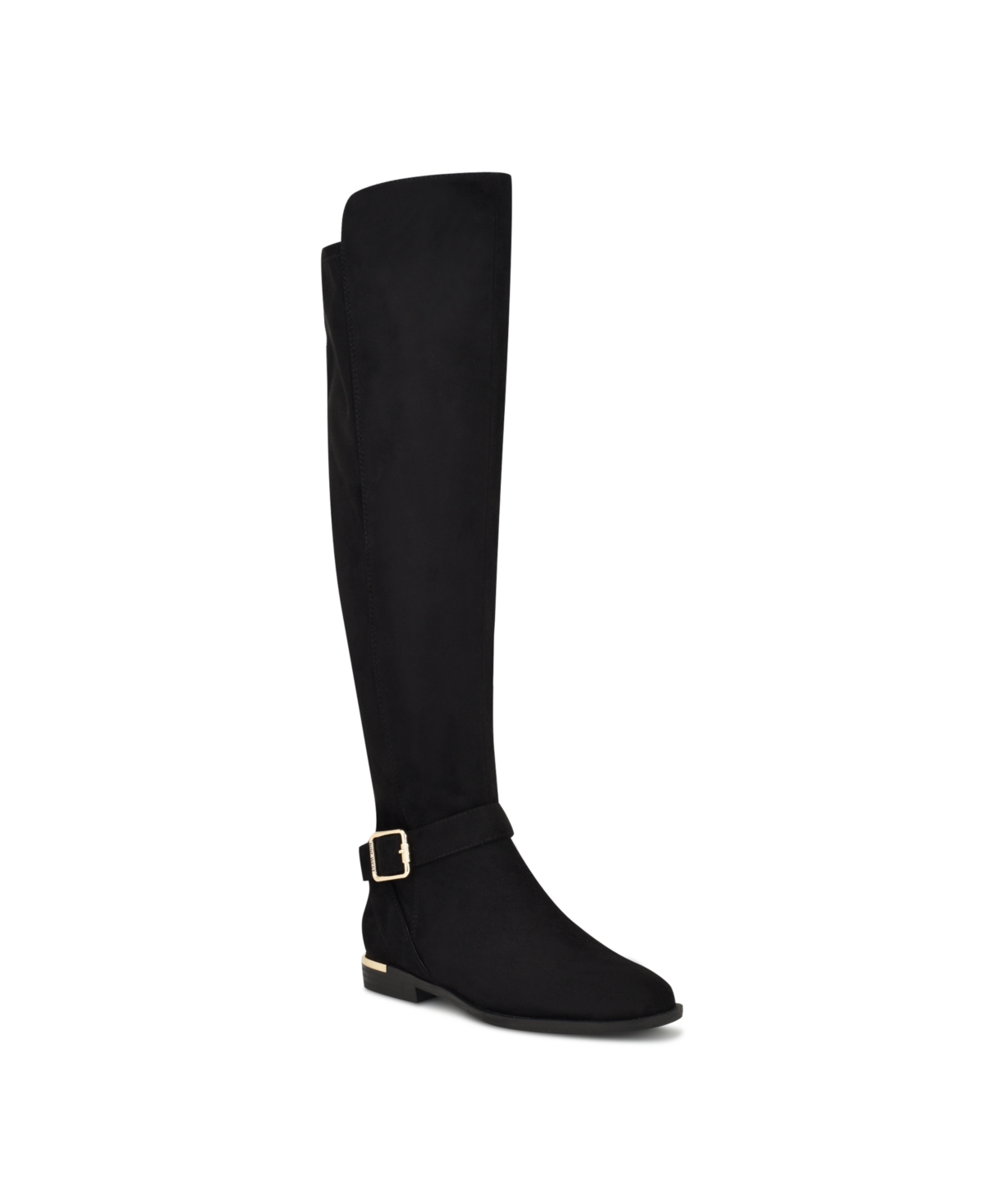 Women's Andone Round Toe Over The Knee Casual Boots - Black- Faux Suede