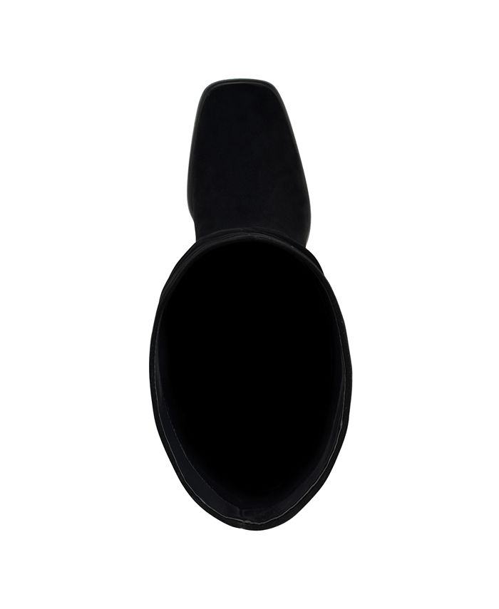 NINE WEST Stivali Domaey Alti Al Ginocchio Donna - Tacco Blocco 7,5 Cm, Punta Quadrata, Nero, Taglia 38.5 EU