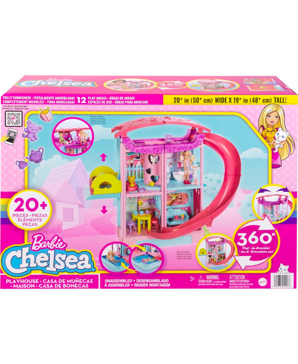 Shop Barbie Chelsea Playhouse With Slide, Pool, Ball Pit, Pet Puppy & Kitten, Elevator, And Accessories In Multi