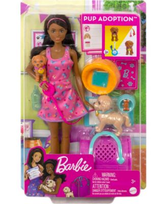 Barbie Doll and Accessories Pup Adoption Playset with Doll 2 Puppies and Color Change Macy s