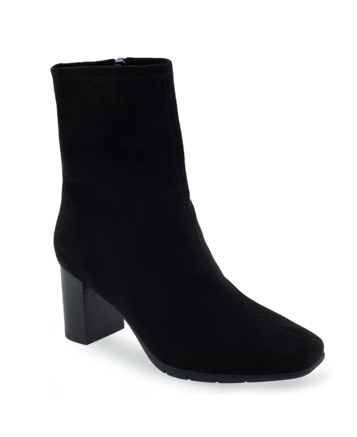 Women's Miley Mid-Calf Boots - Black Stretch Gabardine Fabric