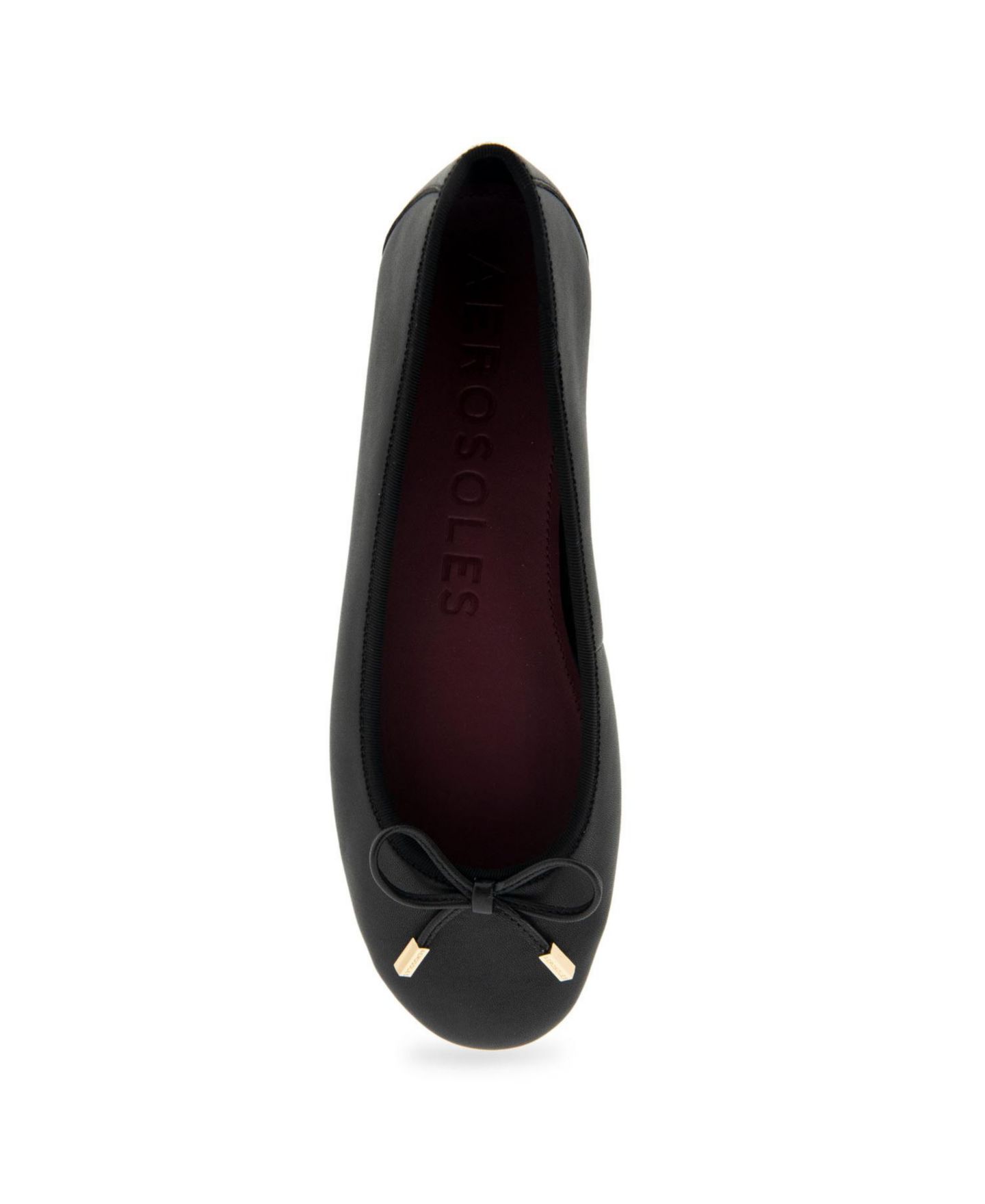 Женские балетки Aerosoles Pia Casual Ballet Wedge Flats, цвет: Чёрный кожаный — фото 4
