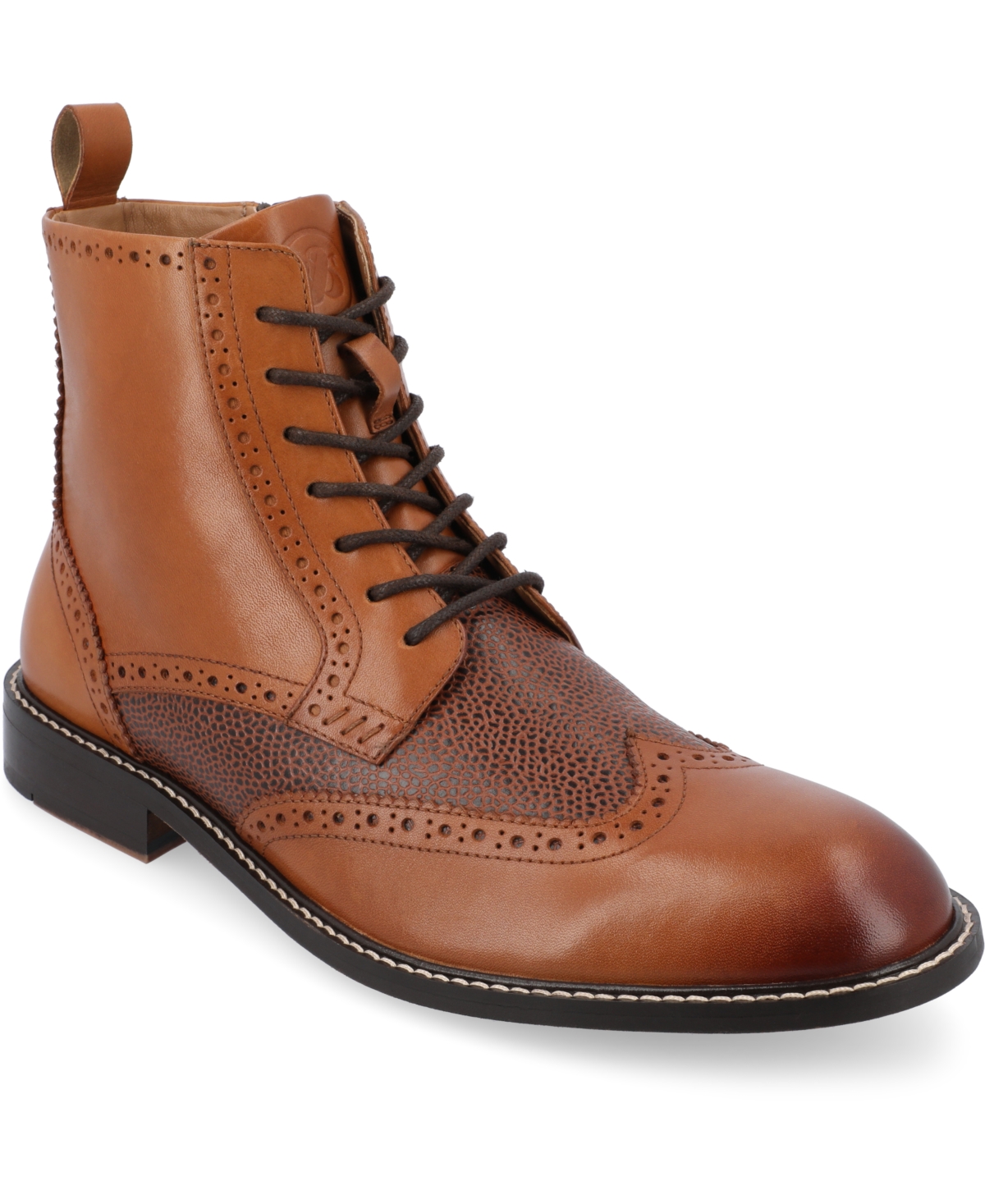 Shop Thomas & Vine Men's Legacy Tru Comfort Foam Wingtip Ankle Boots In Cognac