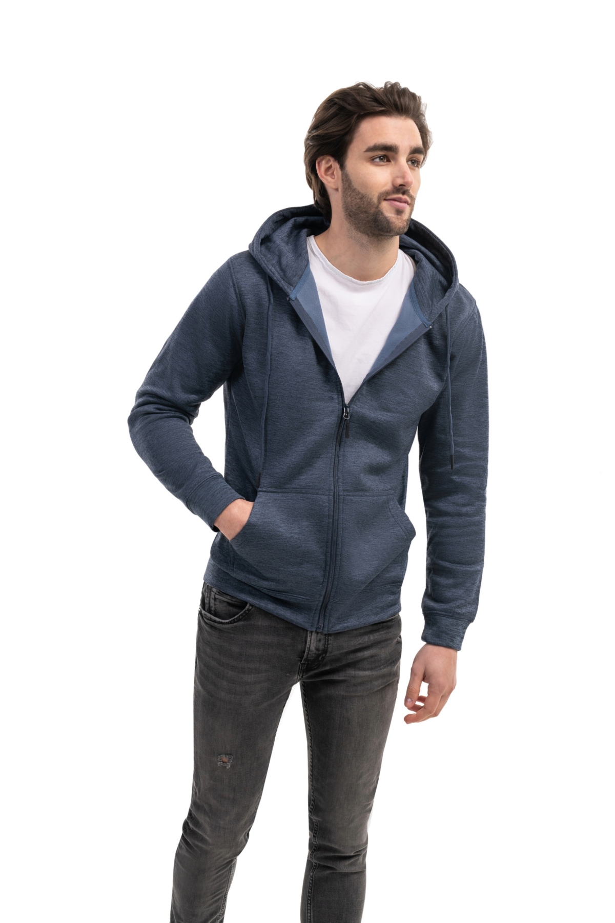Men's Premium Zip-Up Hoodie for Men with Smooth Silky Matte Finish & Cozy Fleece Inner Lining Sweater with Hood - Army green