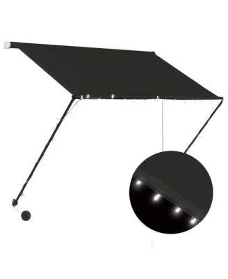Retractable Awning with LED 78.7"x59.1"  Anthracite