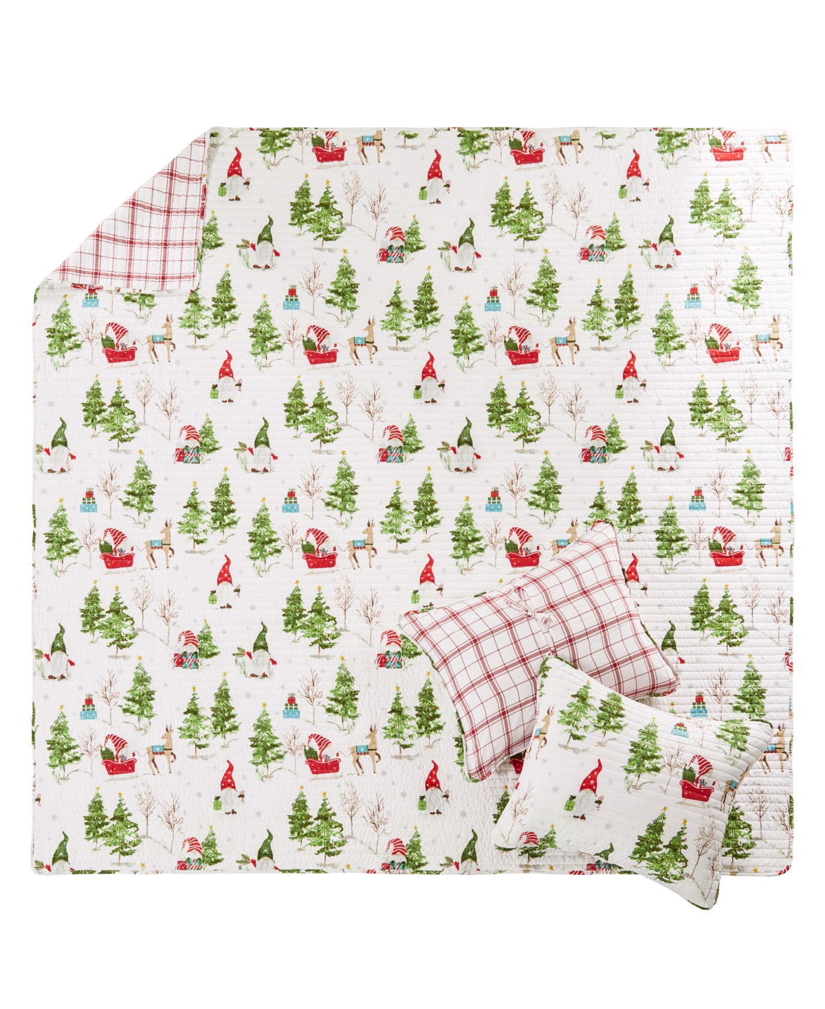 Levtex Gnome Forest 3-pc. Quilt Set, Full/queen In Green