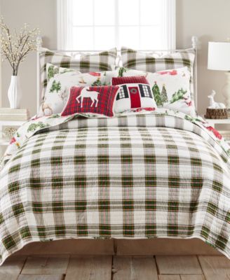 Levtex Home Merry Bright Tatum Pines Reversible Quilt Sets In Red,green